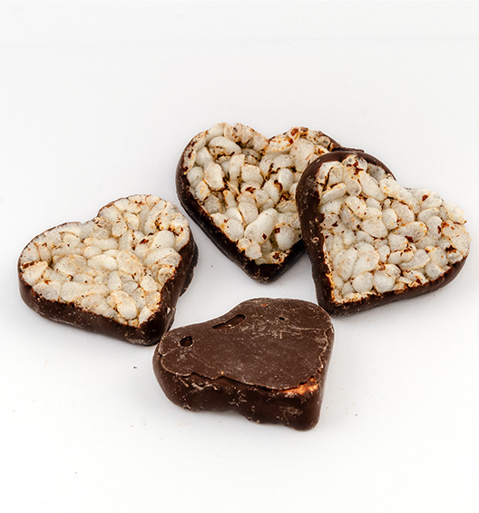 Cuoricini - Reisherzen mit Zartbitterschokolade